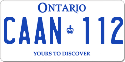 ON license plate CAAN112