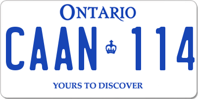 ON license plate CAAN114