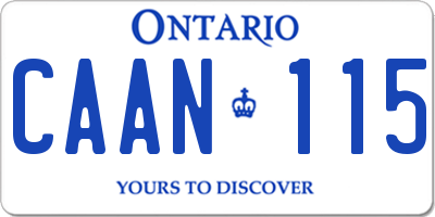 ON license plate CAAN115