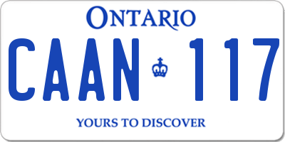 ON license plate CAAN117