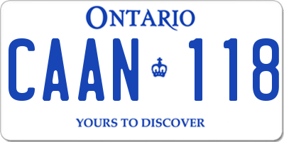 ON license plate CAAN118