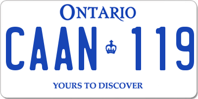 ON license plate CAAN119