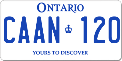 ON license plate CAAN120