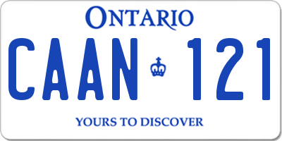 ON license plate CAAN121