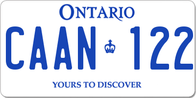 ON license plate CAAN122