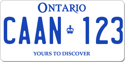 ON license plate CAAN123