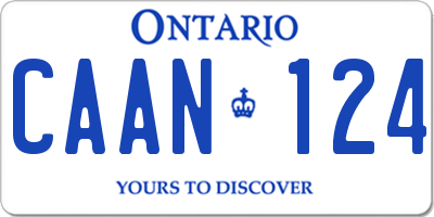 ON license plate CAAN124