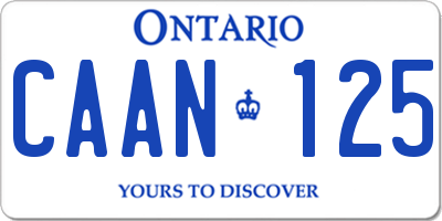 ON license plate CAAN125