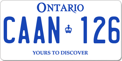 ON license plate CAAN126