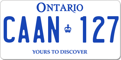 ON license plate CAAN127