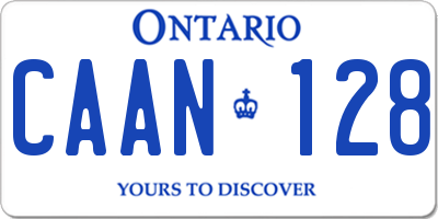 ON license plate CAAN128