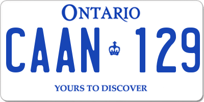 ON license plate CAAN129