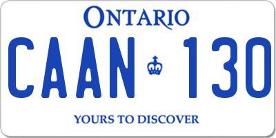 ON license plate CAAN130