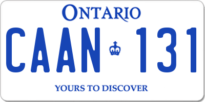 ON license plate CAAN131