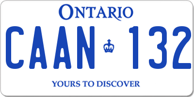 ON license plate CAAN132