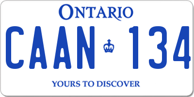 ON license plate CAAN134