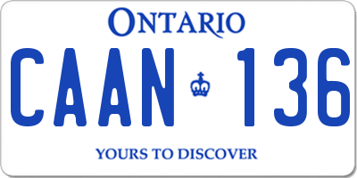 ON license plate CAAN136