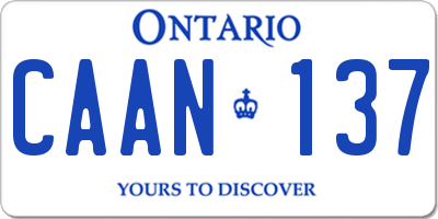 ON license plate CAAN137