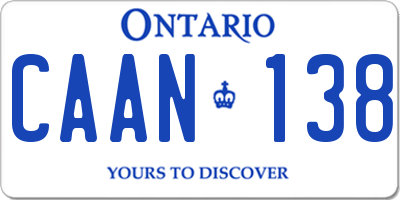 ON license plate CAAN138