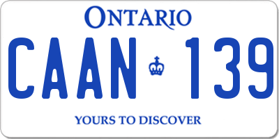 ON license plate CAAN139