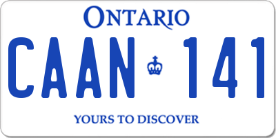 ON license plate CAAN141