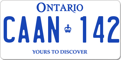 ON license plate CAAN142