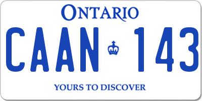 ON license plate CAAN143