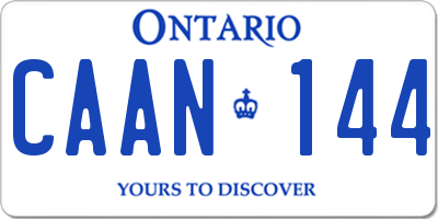 ON license plate CAAN144