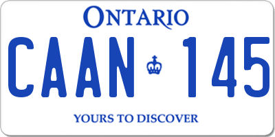 ON license plate CAAN145