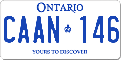 ON license plate CAAN146