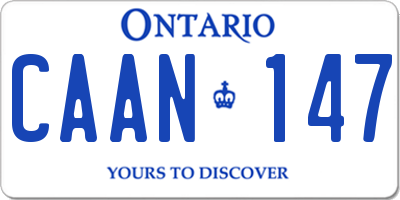 ON license plate CAAN147