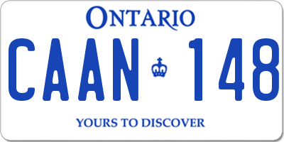 ON license plate CAAN148