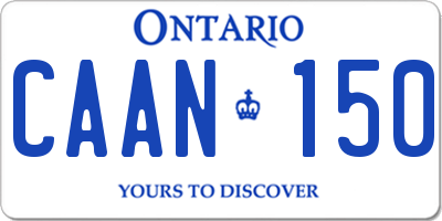 ON license plate CAAN150