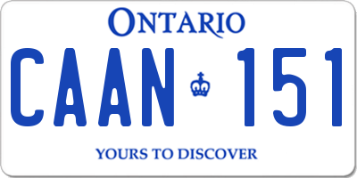 ON license plate CAAN151