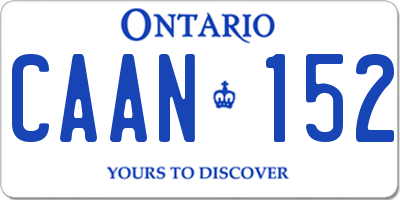 ON license plate CAAN152