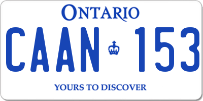 ON license plate CAAN153