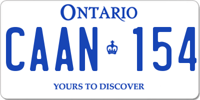 ON license plate CAAN154