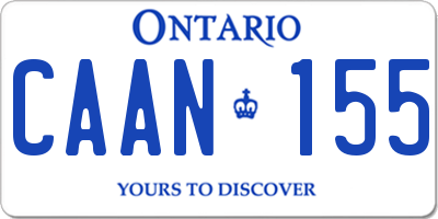 ON license plate CAAN155