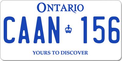 ON license plate CAAN156