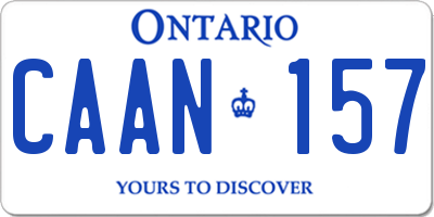 ON license plate CAAN157