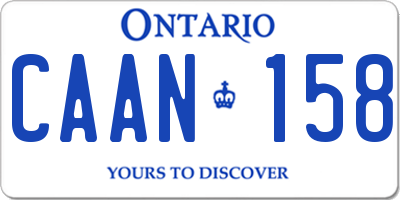 ON license plate CAAN158