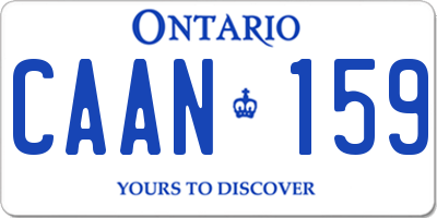 ON license plate CAAN159