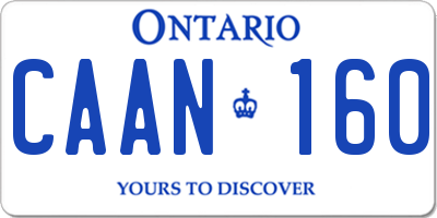 ON license plate CAAN160