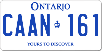 ON license plate CAAN161