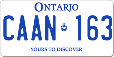 ON license plate CAAN163