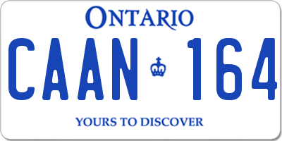 ON license plate CAAN164