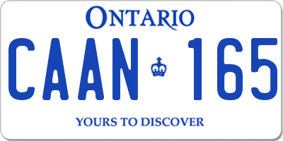 ON license plate CAAN165