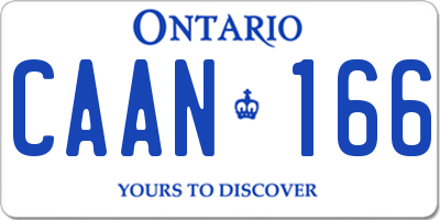 ON license plate CAAN166