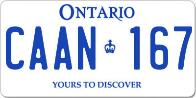 ON license plate CAAN167