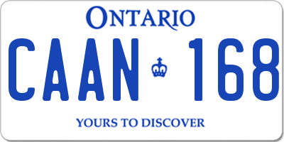 ON license plate CAAN168